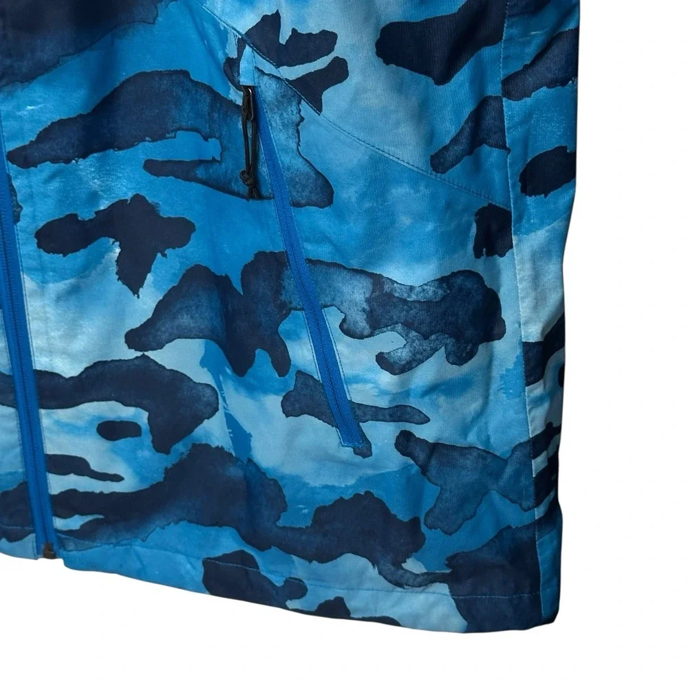 The North Face Jacket Mens‎ Medium DRYVENT Blue Windwall Camo Lightweight Hooded
